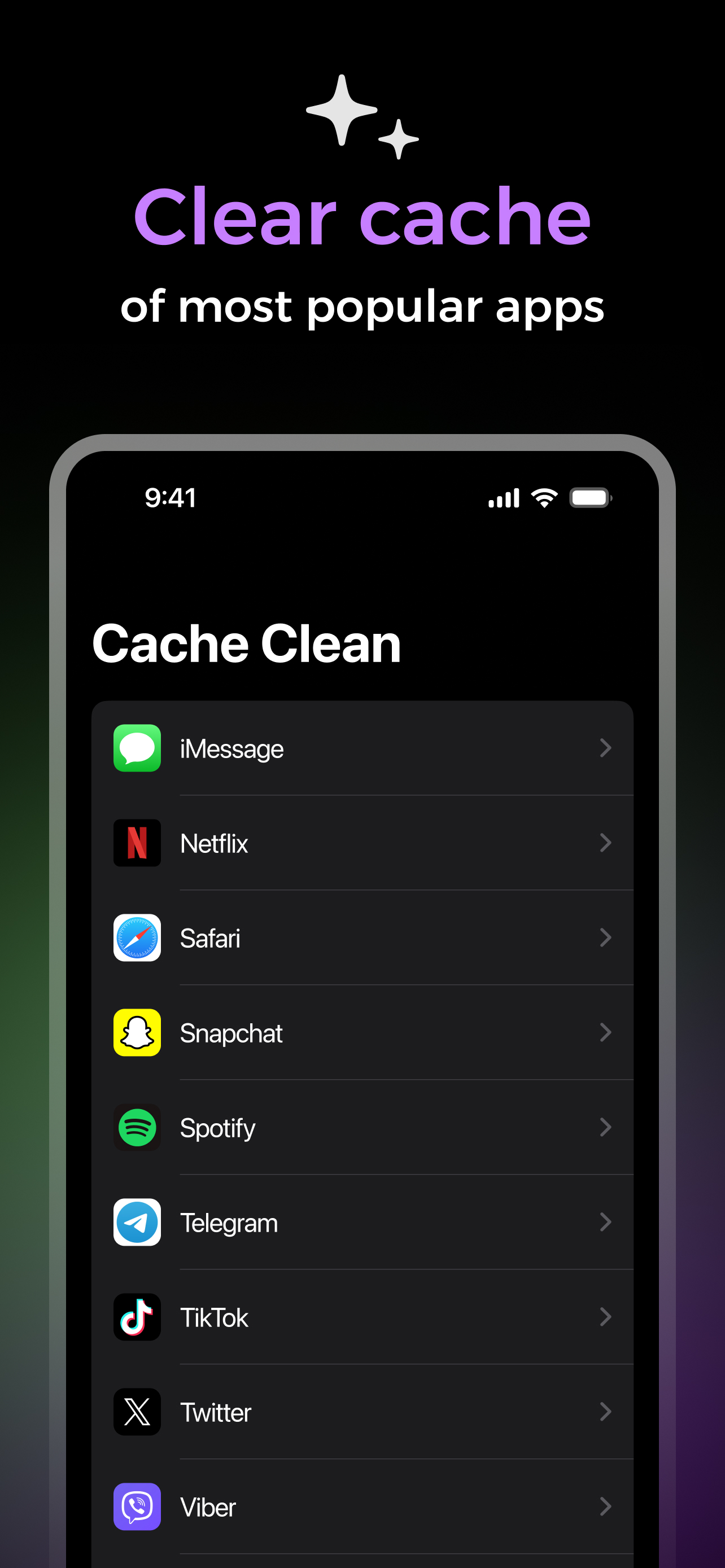 Clear App Cache screenshot